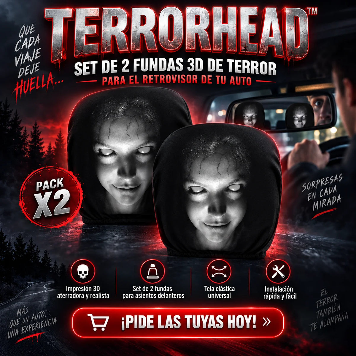 Funda de miedo para carro PACK X2 UND