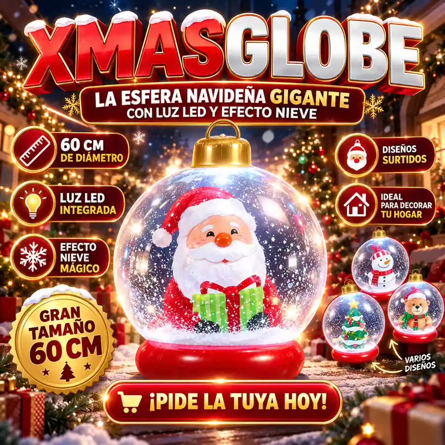 Esfera Navideña Inflable Transparente con Luces